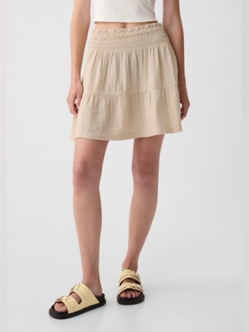 NWT- GAP ; Crinkle gauze - 100% cotton A-Line skirt , Size L Petit;